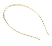 TOPPERFUN Wedding Bride Hair Band Rhinestone Headband Simple Metal Not Tight Fitting Curve Lightweight Women Parties Hair Accessory