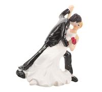 TOPPERFUN Wedding Cake Topper Bride and Groom Figurine Cartoon Cake Insert Decor Romantic Tango Dance for Party Celebration