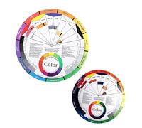 TOPPERFUN Wheel for Makeup and Nail Art 2 Pcs Paper Material Two-sided Design Illustrating Relationships between Colors, for Women and Ladies Learning Colour Mixing