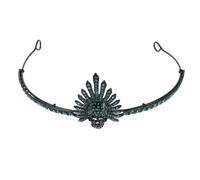 TOPPERFUN Witch Headband Skull Tiara Rhinestone Crown Decorative Hair Accessory for Party Halloween Gothic Women