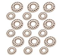 TOPPERFUN Wooden Crystal Ball Stand 30pcs Sphere Base Display Holder for Reading Room Countertop Vintage Artistic Design Laserengraved Patterns Protective Material