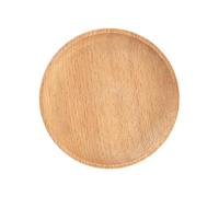 TOPPERFUN Wooden Dessert Plate Round Beige Easy Clean Home Table Cup | Natural Wood Grain, Smooth Burr Free Surface, Versatile Fruit Dish, Restaurant Style Serving Tray
