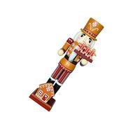 TOPPERFUN Wooden Gingerbread Man Nutcracker Figure Yellow Chef Christmas Ornament Creative Home Decoration for Living Bedroom Festive Holiday Display Premium Wood Material