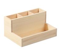 TOPPERFUN Wooden Makeup Organizer Box with Jewelry Storage Compartments, Solid Wood Desktop Cosmetic Holder for Rings, Necklaces, Earrings - Retro Style Storage Case for Vanity and Dressing