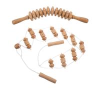 TOPPERFUN Wooden Massage Roller Stick 12 Axles, Manual Hand Massager for Back, Neck, Legs - Deep Tissue Muscle Relaxation Tool for Full Body Use