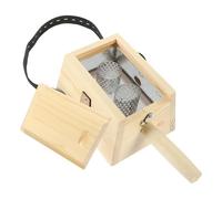 TOPPERFUN Wooden Moxibustion Box Double Cylinder with Non-Painted Handle and Iron Heat Shield, Moxa Massager Container for Home Moxibustion Therapy and Body Relaxation