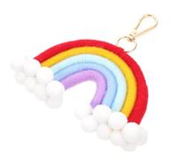 TOPPERFUN Woven Rainbow Key Chain Key Ring Accessory with Cotton Rope with Creative Rainbow Shape and Iron Materials, Portable and Not Damaging to Your Hand, Stylish Appearance for Women
