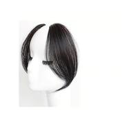 Toppers 2pcs Side Bangs Synthetic Hair Extension Easy Clip In Gradient Bangs Fringe Hairpiece for Daily Wear(Natural Black)