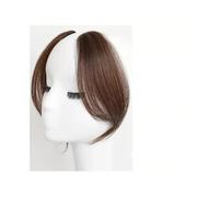 Toppers 2pcs Side Bangs Synthetic Hair Extension Easy Clip In Gradient Bangs Fringe Hairpiece for Daily Wear(Light Brown)