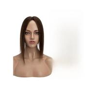 Toppers for Women 6-18 Inch Human Hair Topper for Women, Real Human Hair No Bangs 10*12 CM Injection Silk Base Hair Topper Clip In Straight Hair Extensions Hairpieces Hair Toppers(Medium Brown,8inch)