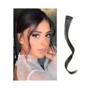 Toppers Long Side Air Bangs Wavy Curly Clip In Fringe Bangs Wig Front Side Bangs for Women for Daily Wear(2,14inches)