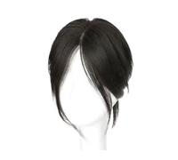 Toppers Wig Pieces for Women Simulated Hair Head Natural and Fluffy Eight Shaped Bangs Light and Thin Hair Pieces for Daily Wear(Natural black)