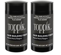 Toppik Hair Building Fibres Powder, Black, 3g Bottle - for A Thicker-looking Hairline, Crown and Beard, Instant Thinning Concealer for Men and Women (Pack of 2)