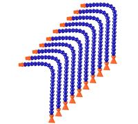 TOPPROS Pack of 10 Flat Nozzle 1/4PT Flexible Oil Coolant Pipe Hose Blue Orange ，for Lathe, Milling,Water Cooling