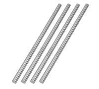 TOPPROS Pack of 4 Round Steel Rod, Diameter 8mm HSS Lathe Bar Stock Tool 200mm /7.9 inch Long, for Shaft Gear Drill Lathes Boring Machine Turning Miniature Axle, Cylindrical Pin DIY Craft Tool