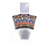 Topps 2025/26 Basketball Trading Card Bundle, 3 Factory Sealed Packs with 42 Cards Total, Includes 10 Penny Sleeves and 1 Top Loader