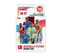 Topps Bundesliga Stickers 24/25 Eco Pack Contains 45 Stickers Including 3 Holo Wunderkid Stickers