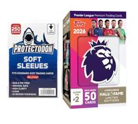 Topps Premier League 2025/26 Super Tin #2 (Hall of Fame Series) | Includes 50 cards plus 3 Hall of Fame Icons | Trading cards + 250 Protectodon Card Sleeves