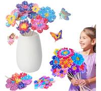 Toppytoy Arts and Craft Kits for Kids Creative DIY Flowers Poke-in Art and Crafts for Kids Age 4 5 6 7 8 Year Old Girls Birthday Presents Gifts for 4 5 6 7 8 9 Years Old Girls（No vase）