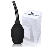 TopQuaFocus 10oz Silicone Enema Bulb Kit for Men Women Colon Cleaning Comfortable Coffee Enemas Shower Head 4.8' Tips (Black)
