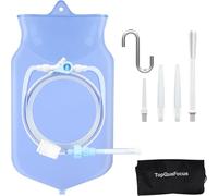 TopQuaFocus 2L Enema Kit, Reusable Coffee Enema Bag for Colon Cleaning - 6.5ft Silicone Hose, Clear Colon Cleanse Enemas for Women 4 Reusable Tips