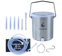 TopQuaFocus Stainless Steel Enema Bucket Kit Non Toxic 2 Quart Capacity Reusable Colon Cleansing Detox Enemas Kit