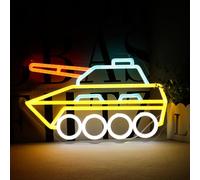 TOPQUALI Army Toy Tanks Neon Sign for Wall Decor,5V Dimmable LED Wheeled Tank, Toy Tanks Neon Light,Army Kids Tanks Neon Sign for Boys Bedroom Decor and Birthday Gifts13.8 * 8.1Inch