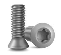 Toprecision M4x12mm TORX T15 Screws TORX Machine Screws for Carbide Inserts, Lathe Tool Holder Fasteners, Grey, 10PCS