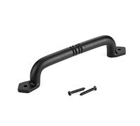 Toprema Sliding Barn Door Handle Pull Black Heavy Duty Cast Iron Hardware for Wooden Garden Gate Shed Cabinet Door