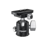 Toprig ball head,360°Panoramic Tripod Head with 1/4 Screw 3/8" Thread Mount and Arca Swiss Quick Release Plate,Compatible with DSLR Cameras,Camcorder,Smart Phone