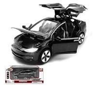 TOPRON model car Tesla Model X 1:32 scale, die-cast alloy electronic toy with pull-back function, with lights and music, mini vehicle toy as a gift for children (Black)