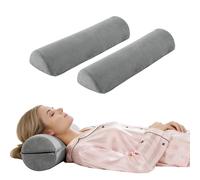 TOPROUD Neck Pillow for Sleeping - Round Roll Pillow, 2 Pack Half Moon Cervical Pillow, Foam Roll Pillow for Pain Relief, Washable Bolster Pillow for Head, Neck, Back and Legs