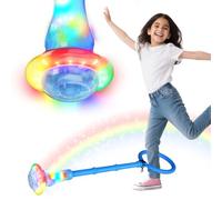 TOPRUNYI Swing Wheel with Light Wheel, Skipping Ring Foot Spinner Children with Night Light Effect, Foldable Flashing Jumping Ball, Children's Flashing Jump Ring, Gifts for Girls 3+ Years (Blue)