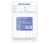 TOPS Daily Employee Time and Job Sheet, 6 x 9.5 Inches, 100 Sheets per Pad, 2 Pads/Pack (30041)