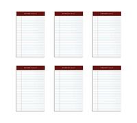 Tops Docket Gold Writing Pads, 5" x 8", Jr. Legal Rule, 50 Sheets, 6 pack (99705)