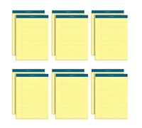TOPS Docket Writing Pads, 8-1/2" x 11-3/4", Legal Rule, Canary Paper, 50 Sheets, 12 Pack (63400)