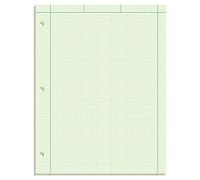 TOPS Engineering Computation Pad, 3-Hole Punched, 8.5 x 11 Inches, 5 Squares per Inch, 100 Sheets, Green, (35510)