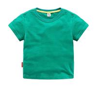 Tops for Boys Pack Boys And Girls' Classic Fit Crewneck T Shirt | Organic Cotton Soft Multi Pack Short Sleeve Basic Toddlers And Kids (Green, 18-24 Months)