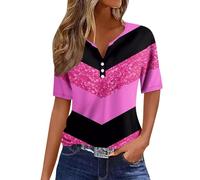 Tops for Women UK, Deals of The Day Sale Prime Summer Tops for Women UK Ladies Tops Size 20 UK T-Shirts for Women Boho 18 T Shirts Black Ladies T- Shirts Womens Shirt Brown Top (Hot Pink,S)