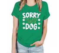 Tops for Women UK Plus Size Funny Dog T Shirts for Women UK Cute Animal Print Tunic Tops Crewneck Classic Tee Shirts Loose Fit Casual Pullover Spring Summer T Green L