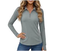 Tops for Women UK Summer UV Protection Jacket UPF50+ Sun Protection Coat Lightweight Breathable Slim Casual Anti-Radiation Skin Clothes for Women Outdoor Beach Travel Daily Wear Gray
