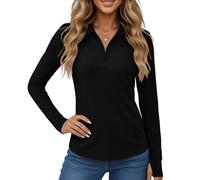 Tops for Women UK Summer UV Protection Jacket UPF50+ Sun Protection Coat Lightweight Breathable Slim Casual Anti-Radiation Skin Clothes for Women Outdoor Beach Travel Daily Wear Black