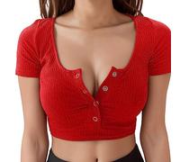 Tops for Women UK, Summer Vest Tops Women UK Sleeveless Tank Tops Crew Neck Lace Tops Elegant V Neck Blouses Longline Tunics Tops Short Sleeve Cardigans for Women UK Tees B-red