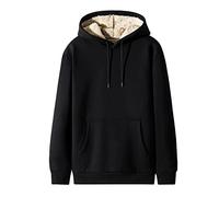 Tops Men Gentlemen Jumpers Birthday Gifts for Men Sauna Men's Winter Fleece Jacket Casual Soft Warm Jacket Coats Pullover Hooded Solid Long Sleeve Solid Jacket with Pockets Sale Clearance Items