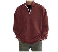 Tops Men Uk Gentlemen Zip Up Hoodies Jumpers Teachers Gifts Camping Mens Simple Casual Loose Hoodless Oversize Zipper Solid Stand Collar Hoodless Pullover Sweater Coat Top Promotion Sale Clearance