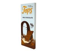 TOPS Milk & Dark Chocolate Bars, Zero Added Sugar, Gluten Free, Vegetarian, 60g (One Bar, Milk Chocolate)