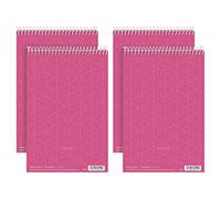 Tops Prism Steno Notebook, Pink Paper, Spiral, Small Size, 80 Sheets, 4 Pack, 6" x 9" Notepad for Writing