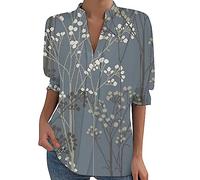 Tops Sewing Patterns for Women Green Blouses for Ladies Teachers Thank You Gifts Beach Women Casual Printing V Neck Stand Collar Shirt Long Sleeve TShirt Top Sale Clearance Items Under 5 Pounds
