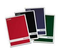 Tops Steno Books, 6" x 9", Gregg Rule, Green Tint Paper, Assorted Color Covers, 80 Sheets, 4 Pack (80221)