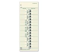 TOPS Time Cards, Weekly, 1-Sided, Numbered Days, 3-1/2" x 9", Manila, Green Print, 500-Count (1256)